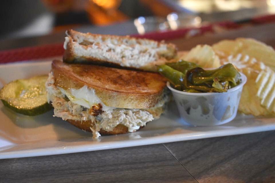 Tuna Melt with a side of Long Hots at The Pines Tavern Bristol PA